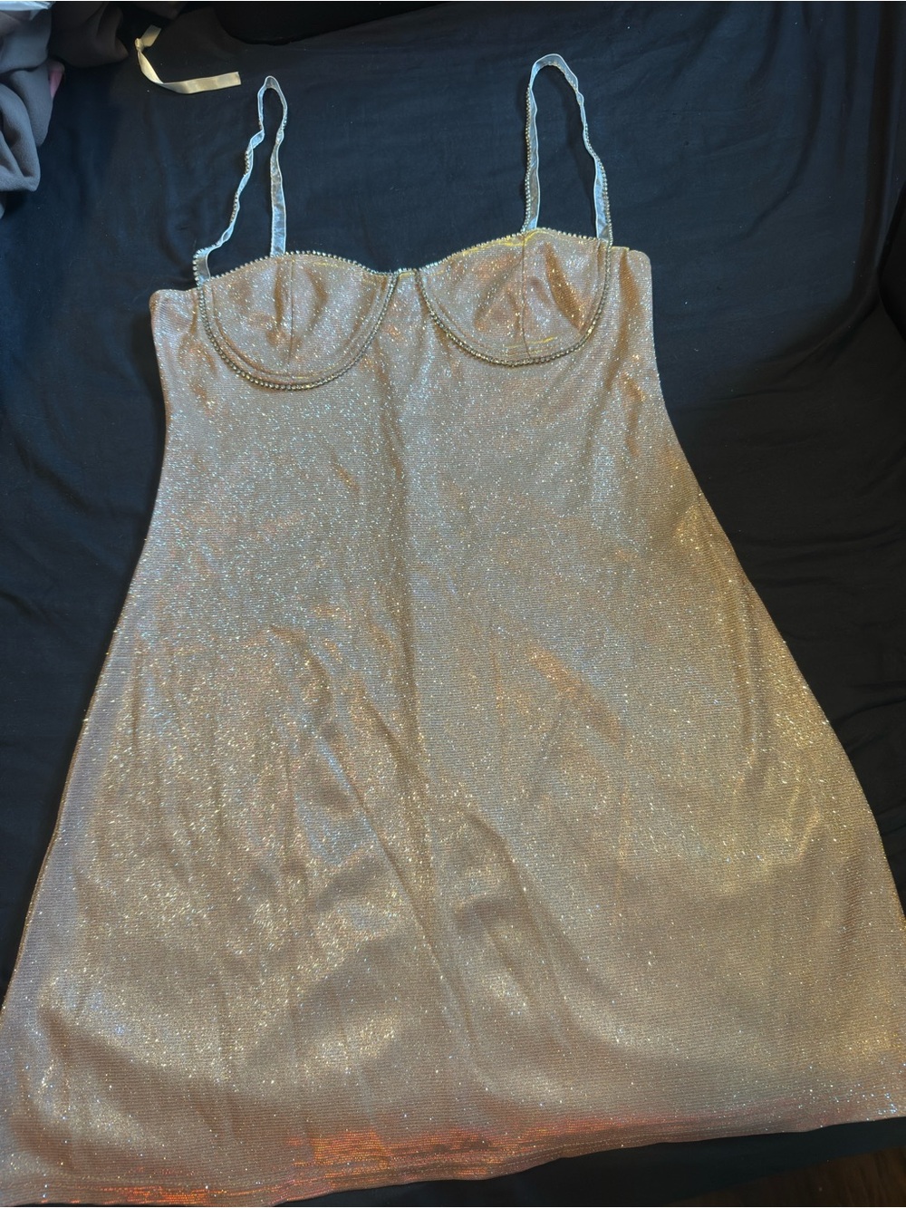 Sparkly Gold Mini Dress